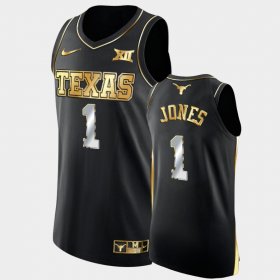 #1 Andrew Jones College Basketball Longhorns Golden Authentic Men's Black Jersey 343838-164