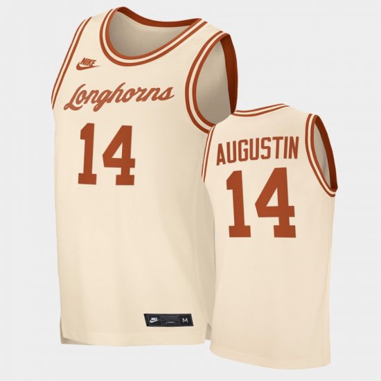 #14 D.J. Augustin Retro Limited University of Texas Replica Men Cream Jersey 802255-304