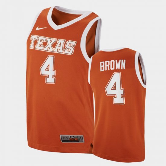#4 Greg Brown Replica Texas Longhorns College Basketball Mens Orange Jersey 821811-924