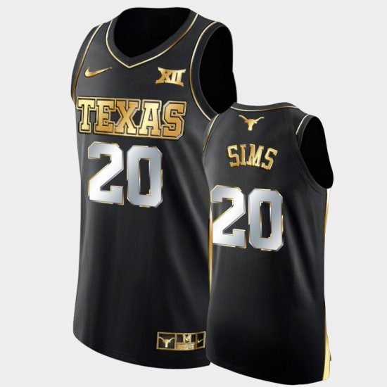 #20 Jericho Sims College Basketball UT Golden Authentic Men Black Jersey 959268-584
