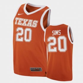 #20 Jericho Sims Replica UT College Basketball Men Orange Jersey 980135-841