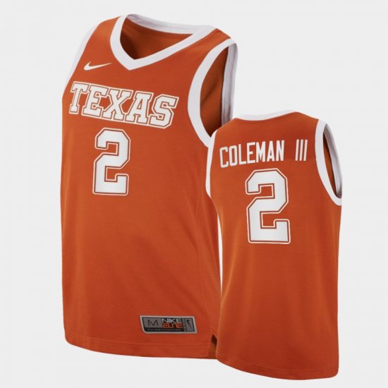 #2 Matt Coleman III Replica Texas Longhorns College Basketball Men Orange Jersey 843672-577