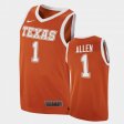 #1 Timmy Allen College Basketball UT 2021 Transfer Away Men Orange Jersey 737645-155