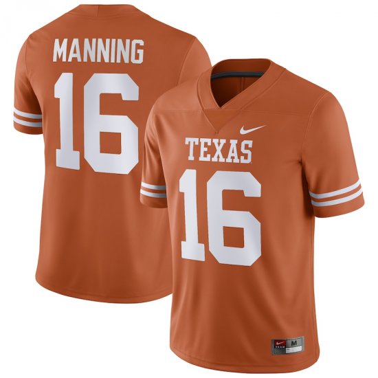 #16 Arch Manning NIL Player UT Men Texas Orange Jersey 679278-854