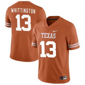 #13 Jordan Whittington NIL Player Longhorns Mens Texas Orange Jersey 653709-685