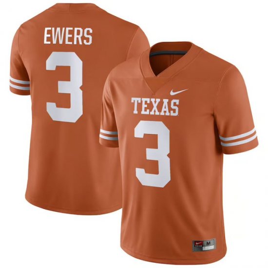 #3 Quinn Ewers NIL Player University of Texas Mens Texas Orange Jersey 619386-343