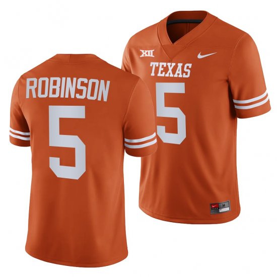 #5 Bijan Robinson NIL Player Texas Longhorns Men Texas Orange Jersey 947096-533
