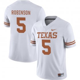 #5 Bijan Robinson NIL Player Longhorns Mens White Jersey 869019-580