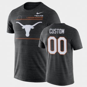 #00 Custom 2021 Sideline Velocity Longhorns Performance Men's Black T-Shirt 620776-496
