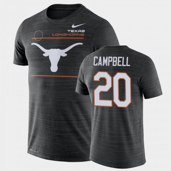 #20 Earl Campbell 2021 Sideline Velocity UT Performance Men\'s Black T-Shirt 731341-486