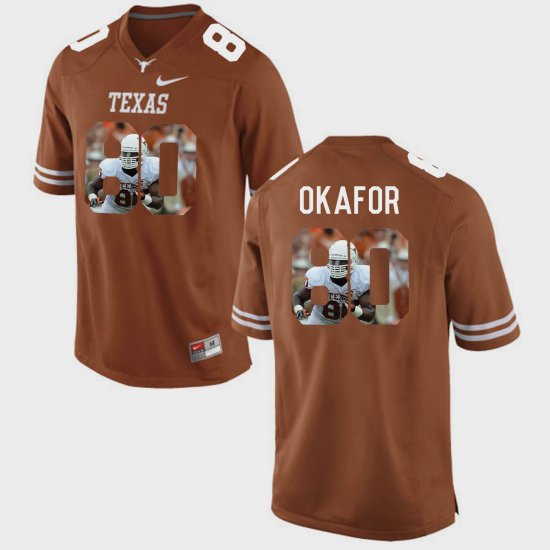 #80 Alex Okafor Pictorial Fashion Longhorns Men Brunt Orange Jersey 931499-111