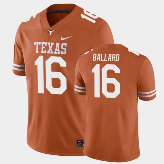 #16 Ben Ballard College Football University of Texas Game Men\'s Texas Orange Jersey 426176-349