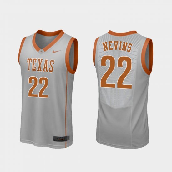 #22 Blake Nevins Replica Longhorns College Basketball Men Gray Jersey 227392-734