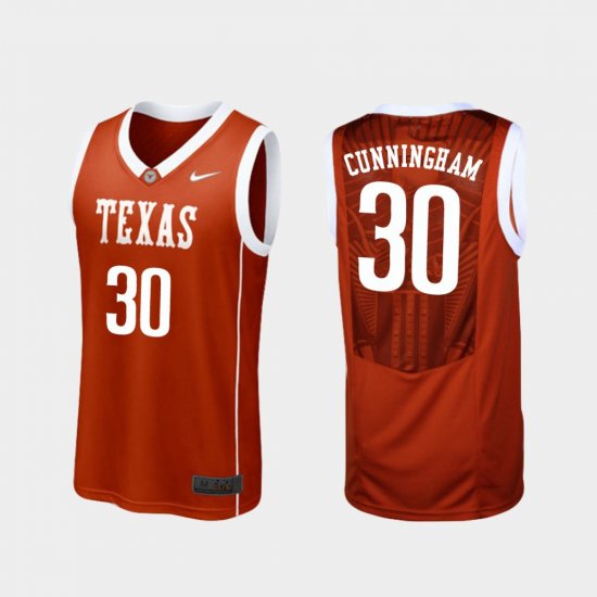 #30 Brock Cunningham Replica Longhorns College Basketball Men\'s Burnt Orange Jersey 876261-490