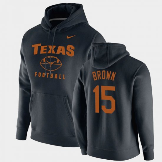 #15 Chris Brown Oopty Oop UT Football Pullover Men Black Hoodie 854930-825