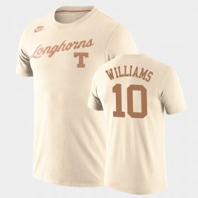 #10 Donovan Williams Retro Basketball Longhorns Tri-Blend Men Cream T-Shirt 424190-416