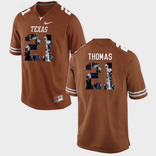 #21 Duke Thomas Pictorial Fashion Texas Longhorns Mens Brunt Orange Jersey 165927-329