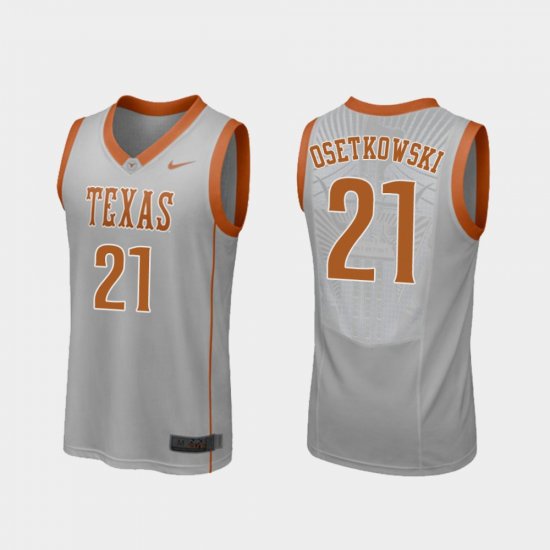 #21 Dylan Osetkowski Replica UT College Basketball Mens Gray Jersey 539292-708
