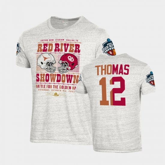 #12 Earl Thomas 2021 Red River Showdown UT Matchup Men White T-Shirt 367491-664