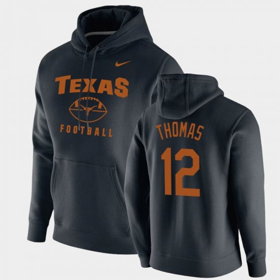 #12 Earl Thomas Oopty Oop University of Texas Football Pullover Men\'s Black Hoodie 220852-827