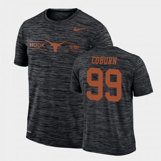 #99 Keondre Coburn GFX Velocity Longhorns Sideline Legend Performance Men Black T-Shirt 355291-390