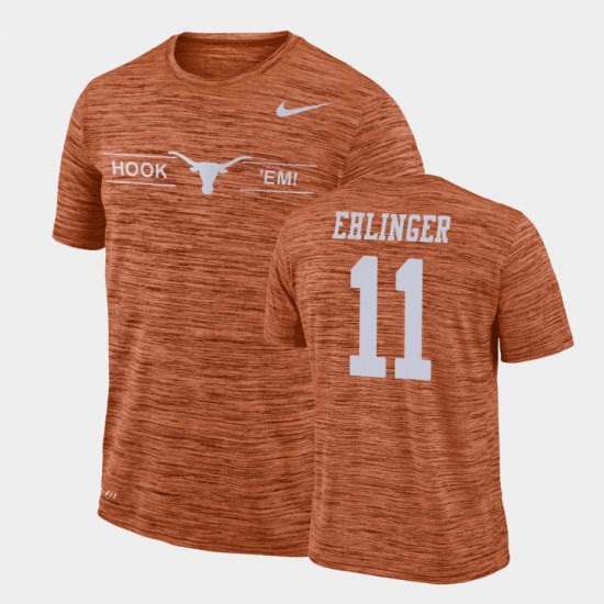 #11 Sam Ehlinger GFX Velocity UT Sideline Legend Performance Men\'s Texas Orange T-Shirt 725728-644