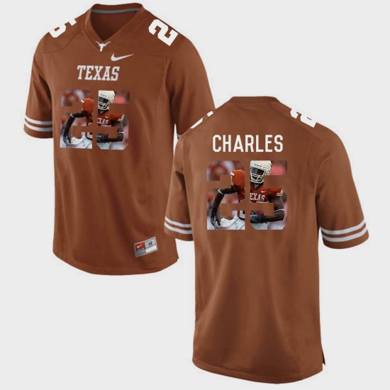 #25 Jamaal Charles Pictorial Fashion University of Texas Mens Brunt Orange Jersey 528594-445