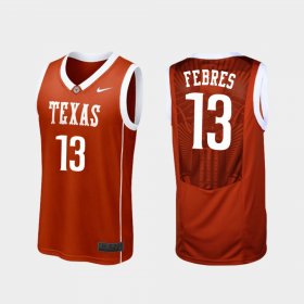 #13 Jase Febres Replica University of Texas College Basketball Men Burnt Orange Jersey 759901-642