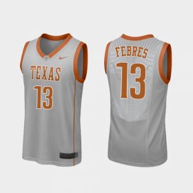 #13 Jase Febres Replica UT College Basketball Men's Gray Jersey 505798-218