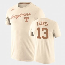#13 Jase Febres Retro Basketball Longhorns Tri-Blend Men's Cream T-Shirt 872878-203