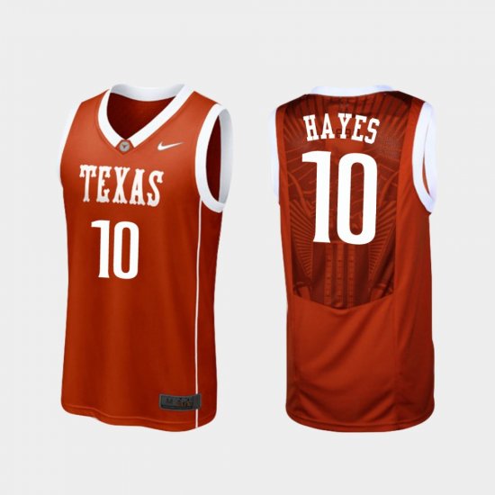 #10 Jaxson Hayes Replica Longhorns College Basketball Men\'s Burnt Orange Jersey 182022-309