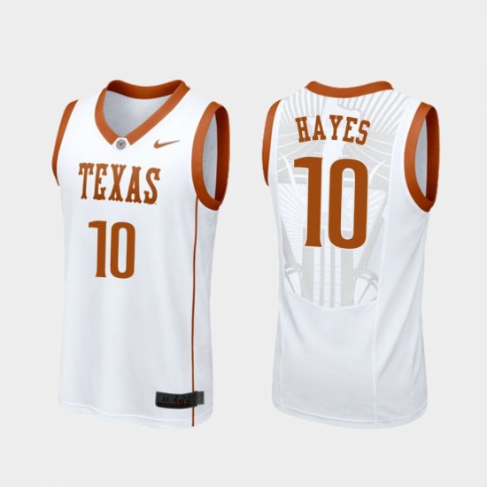 #10 Jaxson Hayes Replica Texas Longhorns College Basketball Men White Jersey 686967-169