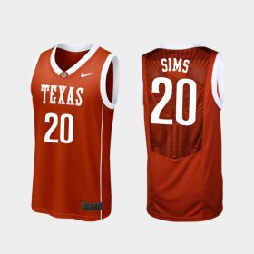 #20 Jericho Sims Replica UT College Basketball Men Burnt Orange Jersey 381087-170