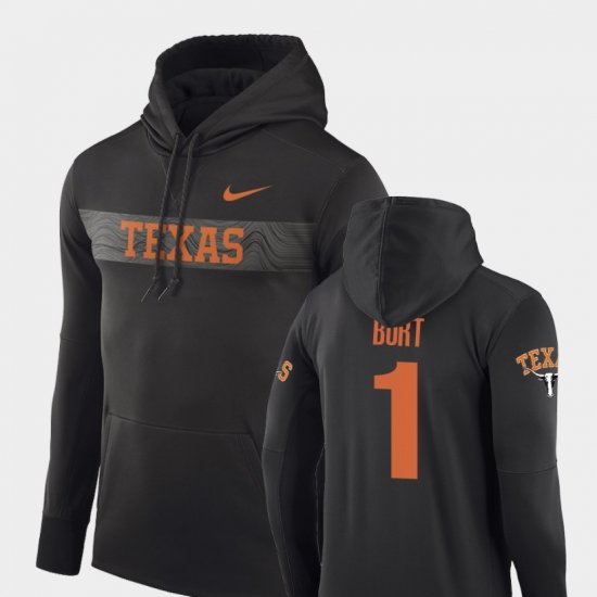 #1 John Burt Sideline Seismic Texas Longhorns Football Performance Mens Anthracite Hoodie 443910-338