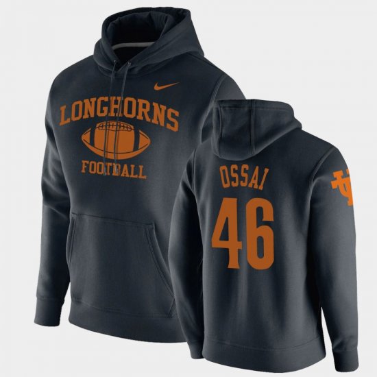 #46 Joseph Ossai Retro Football UT Pullover Mens Black Hoodie 823288-468