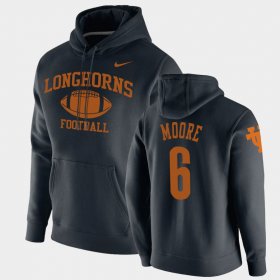 #6 Joshua Moore Retro Football Longhorns Pullover Men Black Hoodie 175041-329