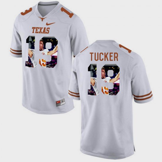 #19 Justin Tucker Pictorial Fashion University of Texas Men White Jersey 277359-686