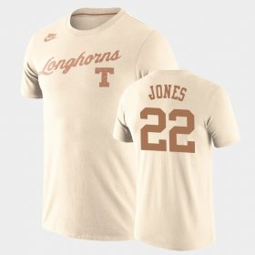#22 Kai Jones Retro Basketball University of Texas Tri-Blend Men Cream T-Shirt 951540-816