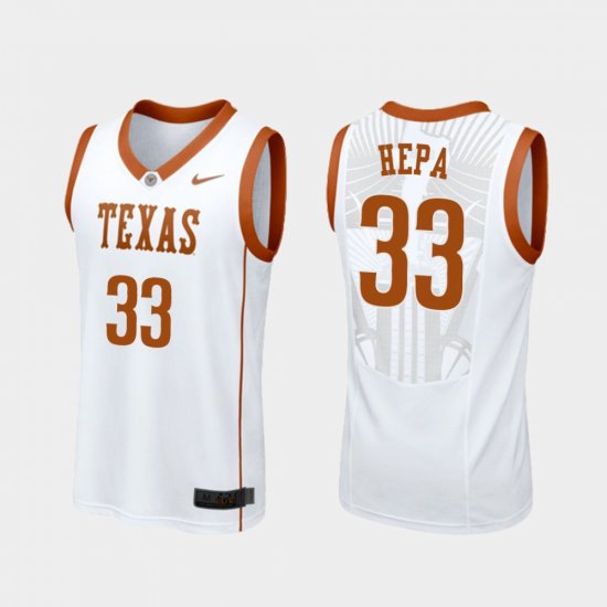 #33 Kamaka Hepa Replica University of Texas College Basketball Men White Jersey 967734-752