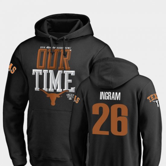 #26 Keaontay Ingram 2019 Sugar Bowl Bound Longhorns Counter Men Black Hoodie 472526-237