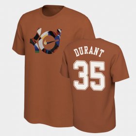 #35 Kevin Durant Performance Texas Longhorns College Basketball Mens Orange T-Shirt 596381-658