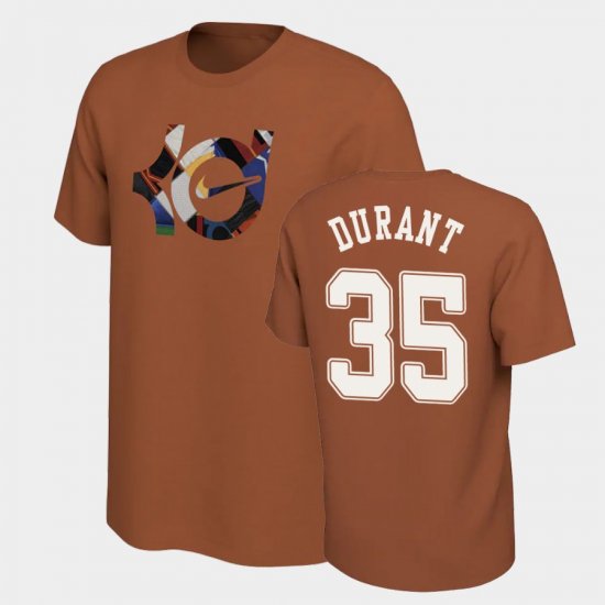 #35 Kevin Durant Performance Texas Longhorns College Basketball Mens Orange T-Shirt 596381-658