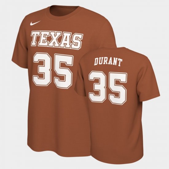 #35 Kevin Durant Retro Alumni UT Basketball Mens Texas Orange T-Shirt 373931-861