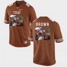 #28 Malcolm Brown Pictorial Fashion Texas Longhorns Men's Brunt Orange Jersey 159751-757