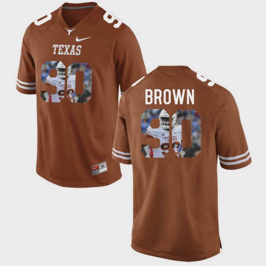 #90 Malcom Brown Pictorial Fashion University of Texas Men Brunt Orange Jersey 134422-233