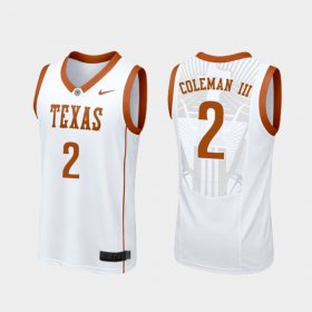 #2 Matt Coleman III Replica Texas Longhorns College Basketball Men's White Jersey 373458-971