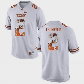 #2 Mykkele Thompson Pictorial Fashion University of Texas Men's White Jersey 203706-273