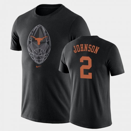 #2 Roschon Johnson Football Icon UT Legend Men Black T-Shirt 219569-369