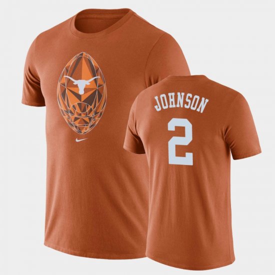 #2 Roschon Johnson Football Icon Longhorns Legend Men\'s Texas Orange T-Shirt 234275-734