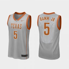 #5 Royce Hamm Jr Replica Texas Longhorns College Basketball Mens Gray Jersey 661395-910